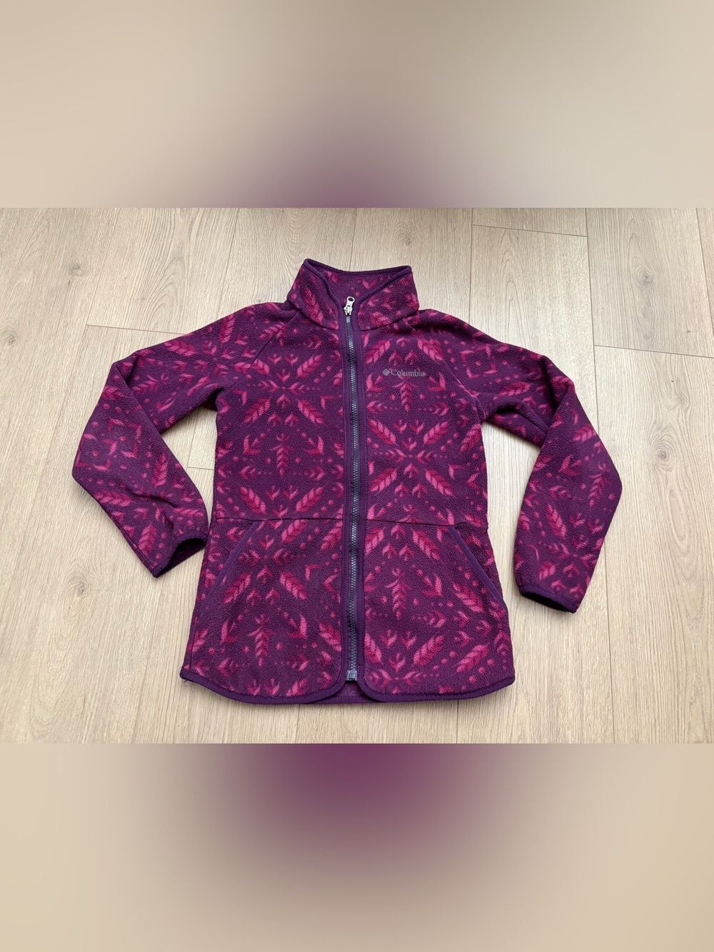 Columbia Girls' Pink & Purple Fleece Jacket Frozen II size Medium 10